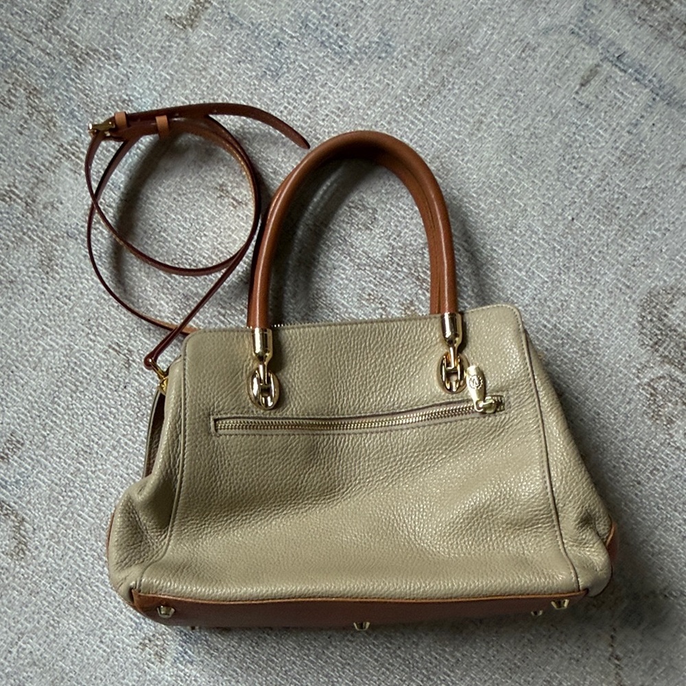Valentina Beige and Brown Satchel - Picture 4 of 9